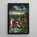 Der Christus, der den Sturm auf dem See Genezareth beruhigt - Kreis von Girolamo Muziano — gerahmtes Bild an der Wand