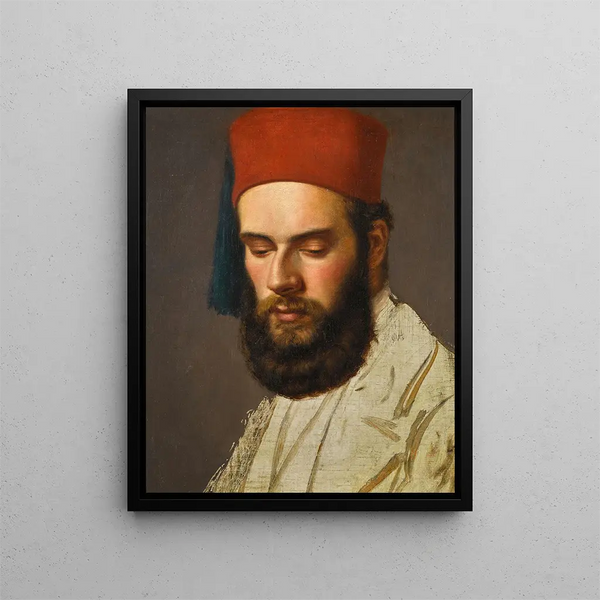 Studie eines Gentleman-Porträts - Kreis von Horace Vernet — gerahmtes Bild an der Wand