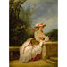 Eine Dame sitzt in einem Garten mit einer Gitarre und Musik - Kreis von Jean-Frédéric Schall — Ansicht des Kunstwerks