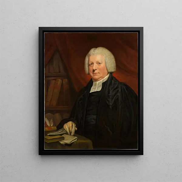 Portrait des Reverend Samuel Glasse D.D. F.R.S. - Kreis von John Hoppner — gerahmtes Bild an der Wand