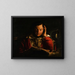 Portrait eines Gelehrten in seinem Studierzimmer - Kreis von Joseph Wright of Derby — gerahmtes Bild an der Wand
