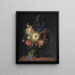 Ein Kaktus grandiflora und andere Blumen in einer Vase aus Porphyr - Cladius Detlev Fritzsch — gerahmtes Bild an der Wand