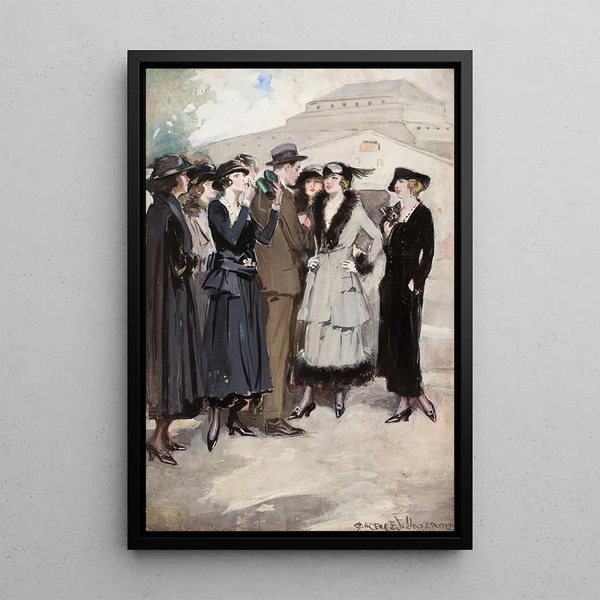 Reproduktion des Gemäldes Gruppe von Frauen und einem Mann - Clarence F. Underwood