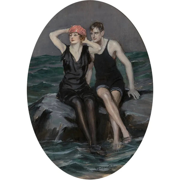 Nageurs - Clarence F. Underwood — gerahmtes Bild an der Wand