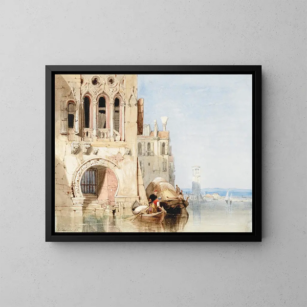Eine Capriccio-Szene in Venedig - Clarkson Stanfield — gerahmtes Bild an der Wand