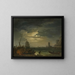 Eine mediterrane Bucht im Mondschein - Claude-Joseph Vernet — gerahmtes Bild an der Wand