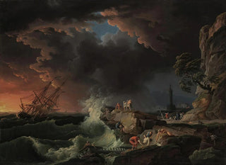 Ein Schiffsunglück mit Landungsfiguren - Claude-Joseph Vernet — Ansicht des Kunstwerks