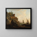 Fantasie-Landschaft, italienischer Hafen-Szene - Claude-Joseph Vernet — gerahmtes Bild an der Wand