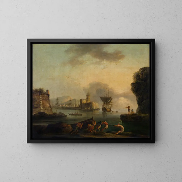 Neapel - Claude-Joseph Vernet — gerahmtes Bild an der Wand