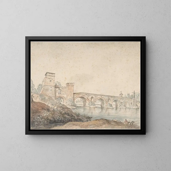 Pont Molle, Rom - Claude-Joseph Vernet — gerahmtes Bild an der Wand