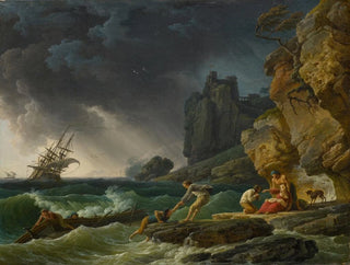 stürmischer Meere mit Schiffbrüchigen - Claude-Joseph Vernet — Ansicht des Kunstwerks