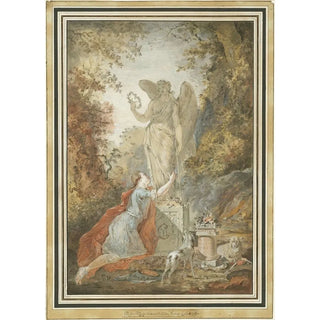 Claude Hoin - An Artist Adoring a Statue of Virtue.webp