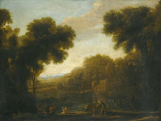 Ein Flusslandschaft mit Reisenden am Ufer - Claude Lorrain — Ansicht des Kunstwerks