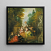 Komödianten Italienisch in der Nähe eines Brunnens - Nicolas Lancret — gerahmtes Bild an der Wand