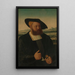 Portrait eines Mannes mit einem Maurekopf auf seinem Siegelring - Conrad Faber von Kreuznach — gerahmtes Bild an der Wand