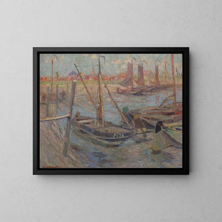 Havendok in Gand-Terneuzen - Constant Permeke — gerahmtes Bild an der Wand
