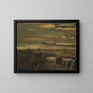 Landschaft im Februar - Constant Permeke — gerahmtes Bild an der Wand