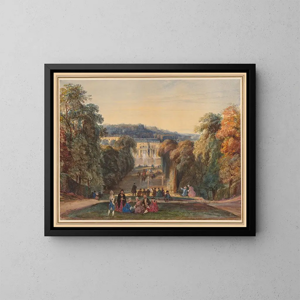 Im Park von Saint-Cloud - Constant Troyon — gerahmtes Bild an der Wand