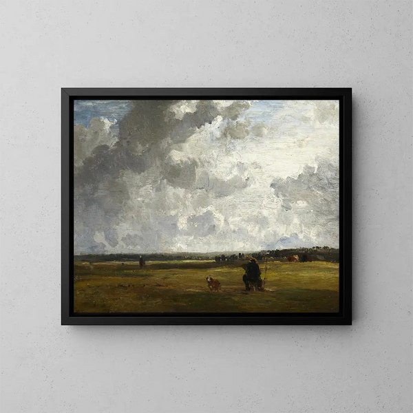 Landschaft mit einem Maler am Staffelei - Constant Troyon — gerahmtes Bild an der Wand