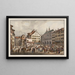 Ansicht des Marktes des Stadthauses in Basel - Constantin Guise — gerahmtes Bild an der Wand