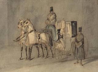 Kutsche mit Kutscher und Diener im Herbst - Constantin Guys — Ansicht des Kunstwerks