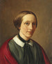 Portrait de Michala Ingerslev f. Aagaard d'Iselingen en robe noire et châle rouge - Constantin Hansen — Ansicht des Kunstwerks