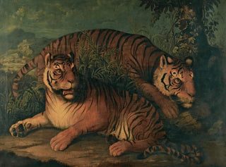 Ein Landschaft mit Bengaltigern - Kontinentale Schule — Ansicht des Kunstwerks