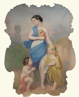 Continental School - Girl With Two Children And A Mask.webp