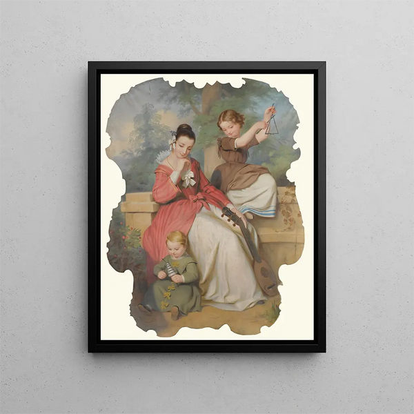 Continental School - Girl With Two Children Playing Music.webp