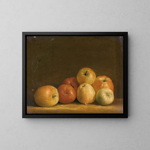 Stillleben mit Äpfeln - Kontinentale Schule — gerahmtes Bild an der Wand
