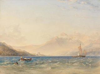 Die Kopfbild von Loch Fyne mit der Burg Dindarra - Copley Fielding — Ansicht des Kunstwerks