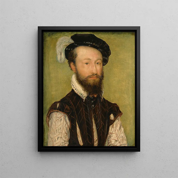 Portrait eines Mannes - Corneille de Lyon — gerahmtes Bild an der Wand