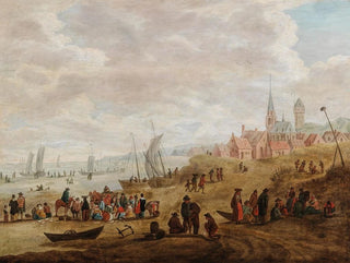 Ein Küstenlandschaft mit zahlreichen Figuren - Cornelis Beelt — Ansicht des Kunstwerks