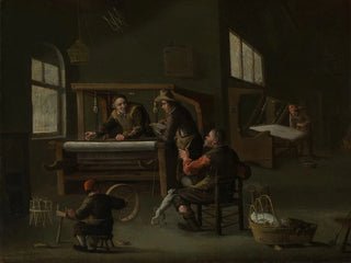 Cornelis Beelt - Inneres einer Weberwerkstatt.webp