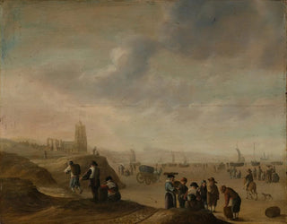 Szene am Strand mit zahlreichen Figuren - Cornelis Beelt — Ansicht des Kunstwerks