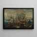 Schlacht von Gibraltar im Jahr 1607 - Cornelis Claesz van Wieringen — gerahmtes Bild an der Wand