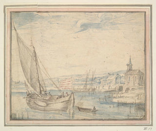 Cornelis Claesz van Wieringen - Ships Near a Village.webp