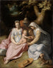 Taufe Christi Die Heilige Familie mit der heiligen Elisabeth und dem Kind Johannes im Wald - Cornelis Cornelisz van Haarlem — Ansicht des Kunstwerks