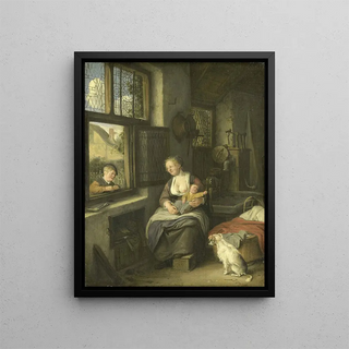 Cornelis Dusart - A Mother with her Children.webp