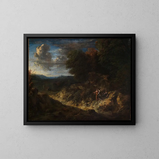 Cornelis Huysmans - Waldrand mit Hirten.webp