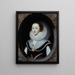 Portrait einer Frau mit Erdbeere und schwarzem Kleid - Cornelis Jonson van Ceulen — gerahmtes Bild an der Wand