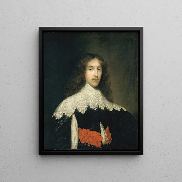 Portrait eines Edelmanns - Cornelis Jonson van Ceulen — gerahmtes Bild an der Wand