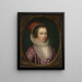 Portrait einer Frau, vielleicht Elizabeth Boothby - Cornelis Jonson van Ceulen — gerahmtes Bild an der Wand