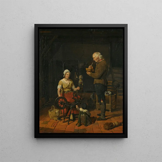 Cornelis Kruseman - Peasant Family in their Cottage.webp