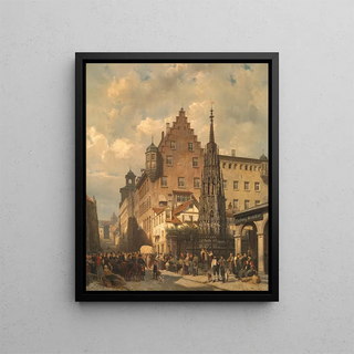 Cornelis Springer - Der Schne Brunnen in Nuremberg.webp