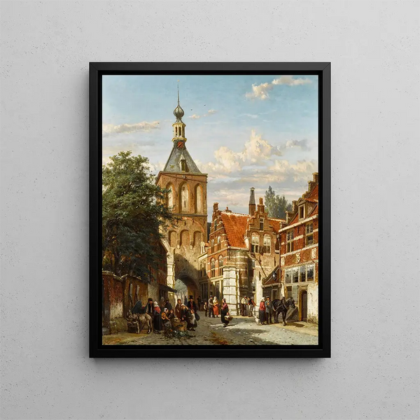 Le Binnenpoort Culemborg - Cornelis Springer — gerahmtes Bild an der Wand