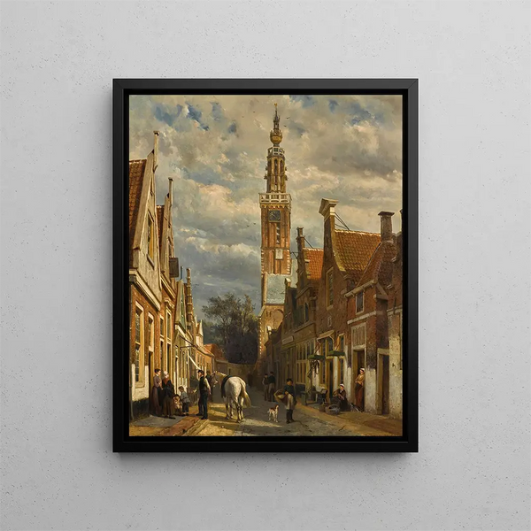 Cornelis Springer - The carillon tower in Edam.webp
