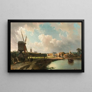 Cornelis Springer - View of The Hague from the Delftse Vaart in the Seventeenth Century.webp