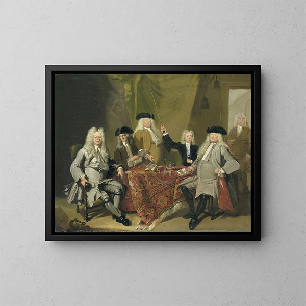 Inspektoren des Collegium Medicum in Amsterdam 1724 - Cornelis Troost — gerahmtes Bild an der Wand