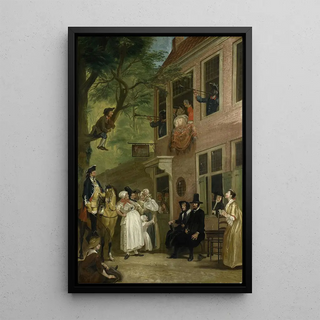 Cornelis Troost - Misled The Ambassador of the Rascals Exposes himself from the Window of t Bokki Tavern in the Haarlemmerhout.webp